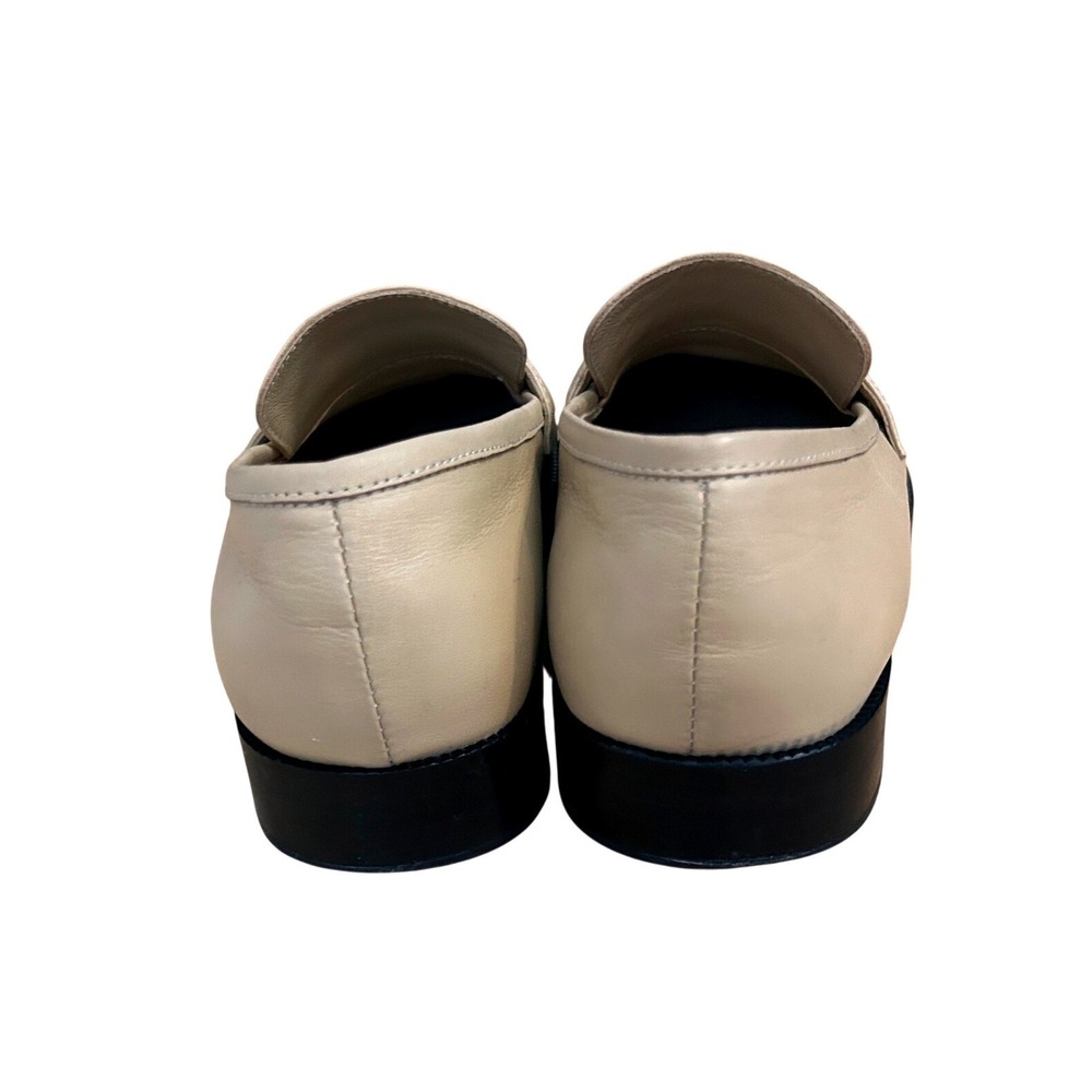 Chanel Beige Tan Lambskin Leather CC Logo Penny Loafers G37435 Size 40C - Picture 9 of 16